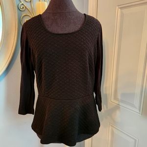 Black diamond textured peplum